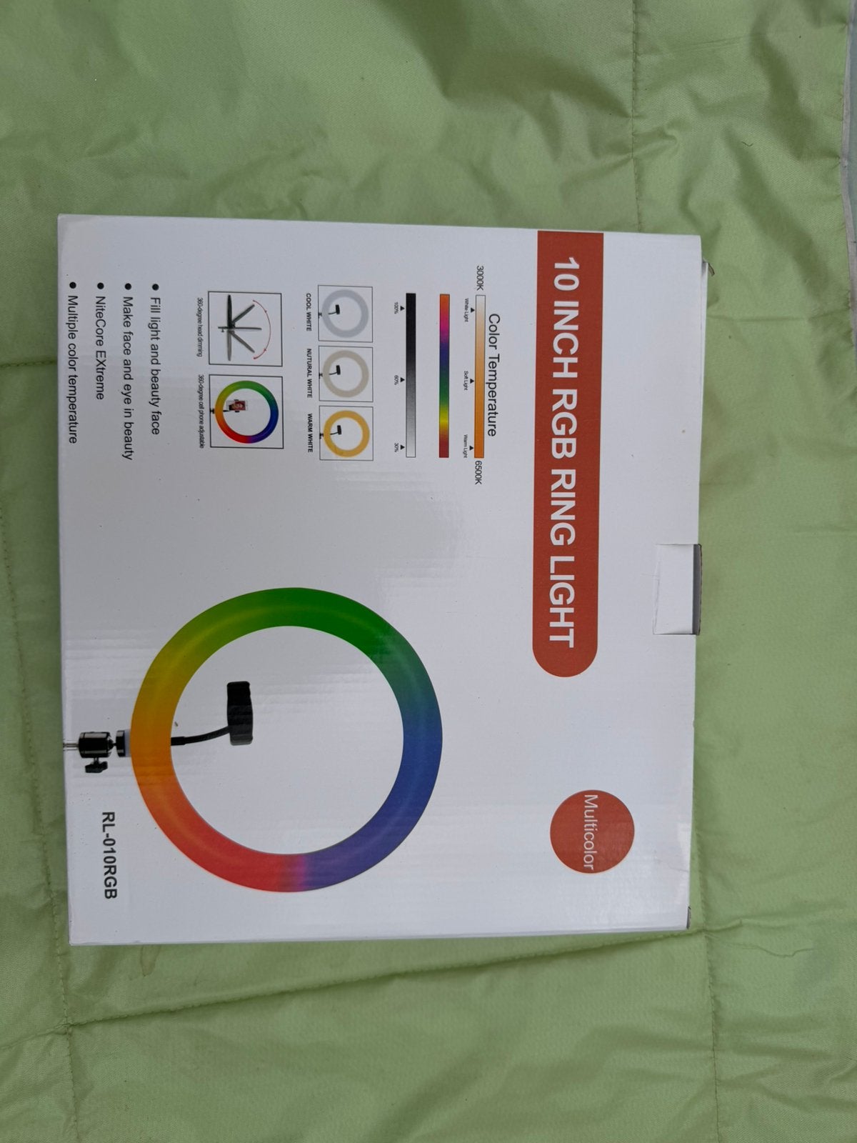 10 InRGB LED Ring Statief & Telefoonhouder – RL-010RGB, Ophalen, Zo goed als nieuw