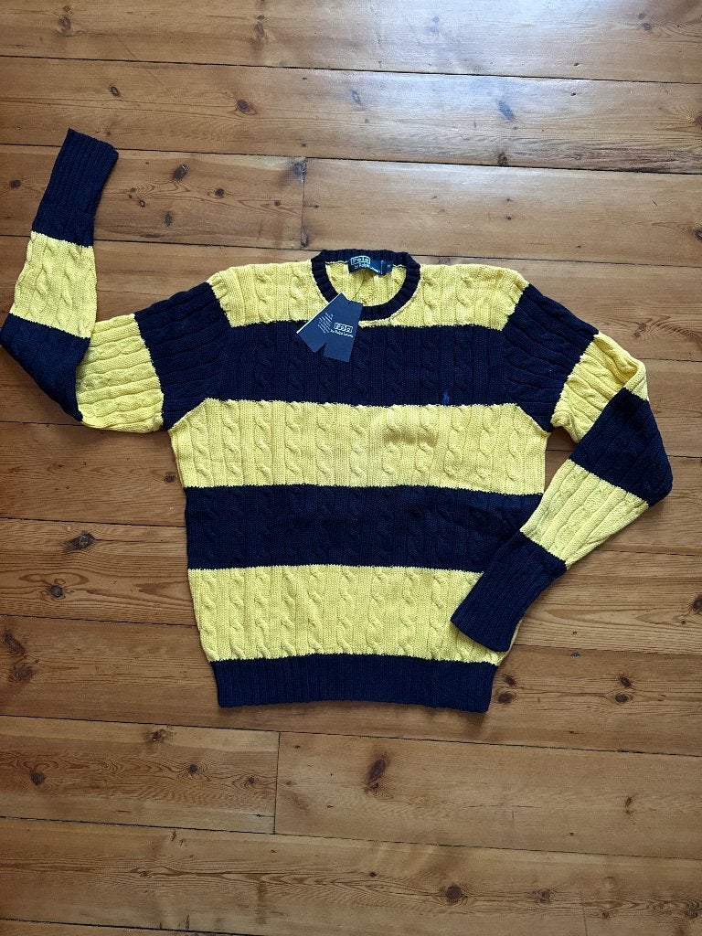 Pull Ralph Lauren aux couleurs de l’Union Saint Gilloise, Neuf, Enlèvement ou Envoi, Ralph Lauren, Bleu