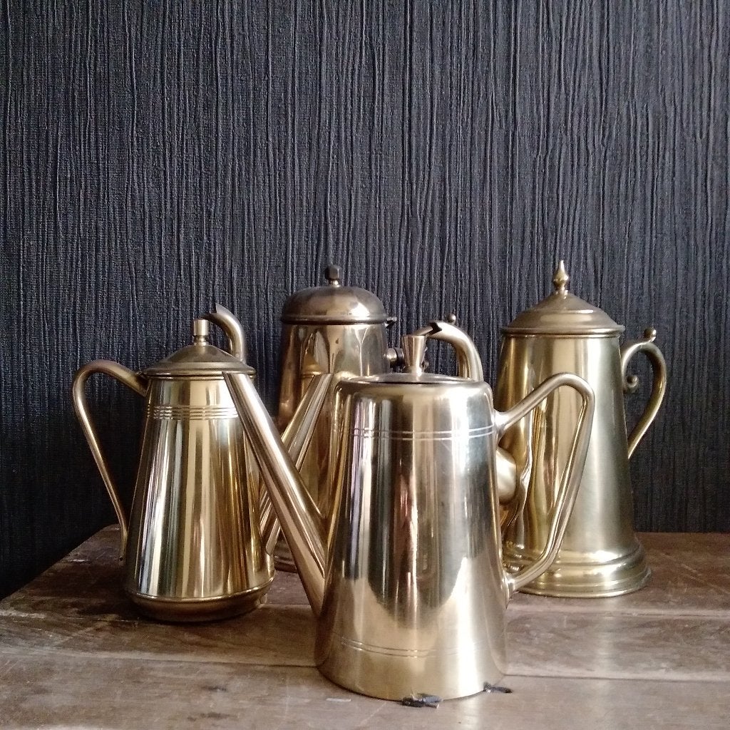 4 cafetières anciennes en cuivre, Envoi, Cuivre