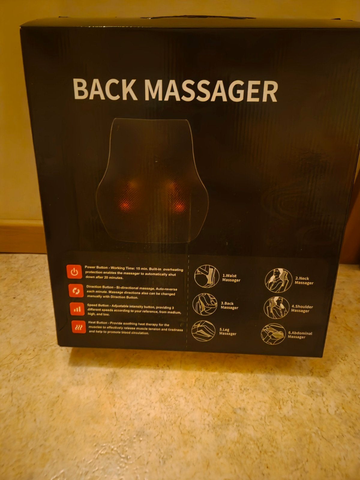 Verwarmd Shiatsu-massagekussen — rug, nek, schouders, Ophalen, Zo goed als nieuw, Apparaat