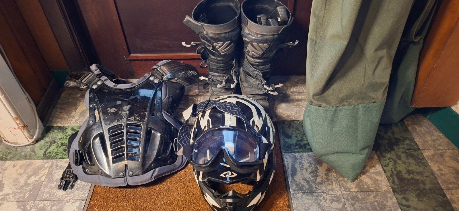 motocross botten/laarzen helm met bril, Ophalen, Gebruikt, Medium