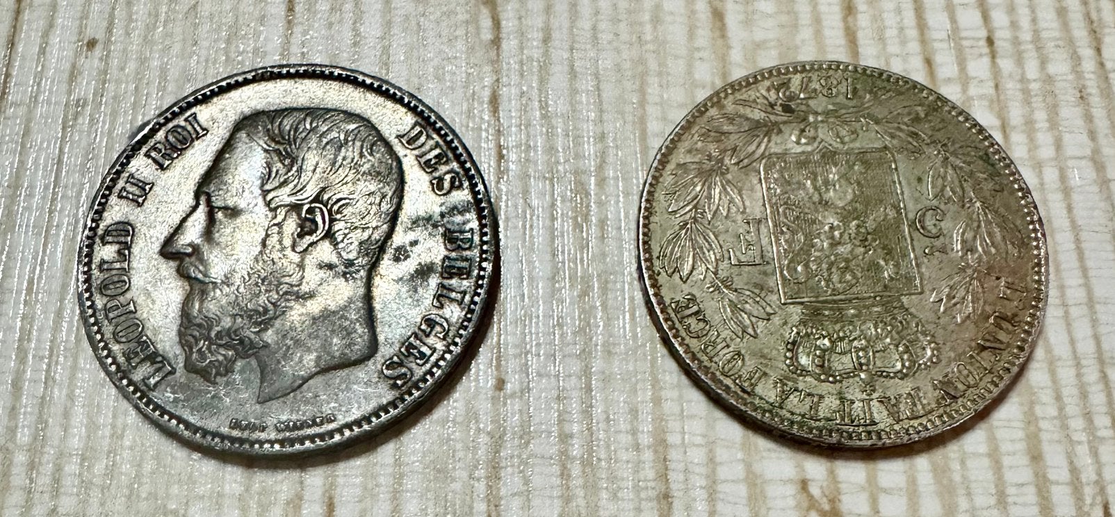 Pièces de 5 Francs belges en argent 1872, Enlèvement ou Envoi, Argent, Argent