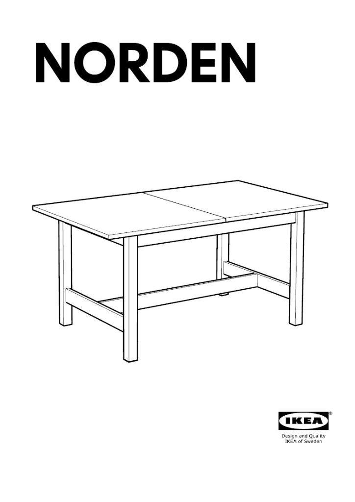 Table Ikea Norden, Enlèvement, Utilisé, 50 à 100 cm, Rectangulaire
