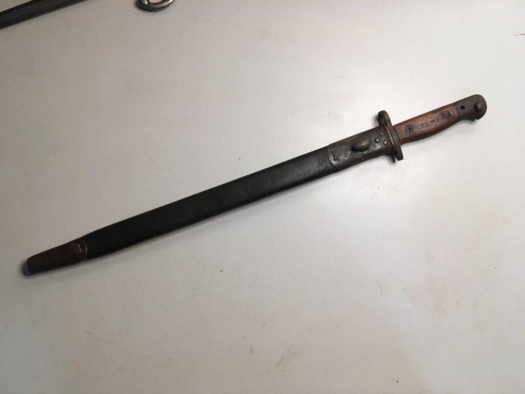 Baïonnette anglaise wo1 Wilkinson avec fourreau SMLE, Collections, Enlèvement, Armée de terre, Couteau ou Poignard