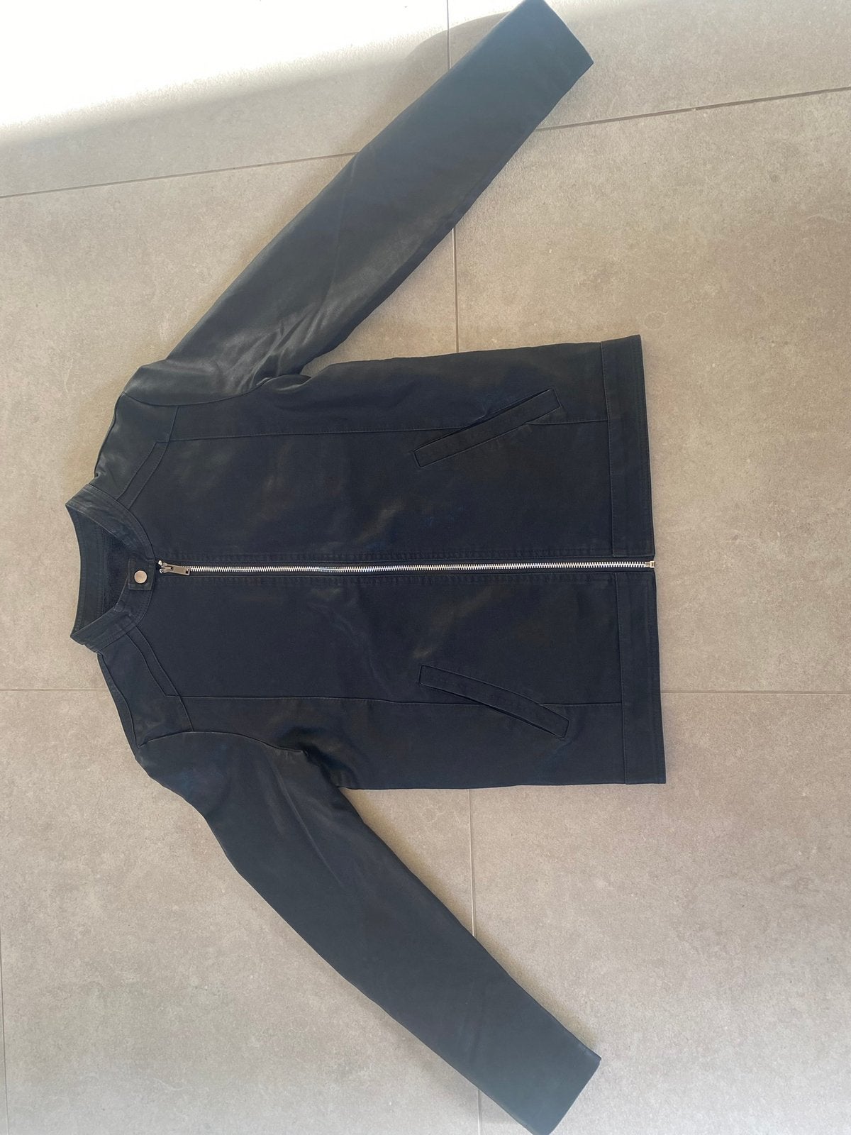 Nieuwe sky lederen jas maat S., Kleding | Heren, Ophalen, Nieuw, Maat 46 (S) of kleiner, Zwart