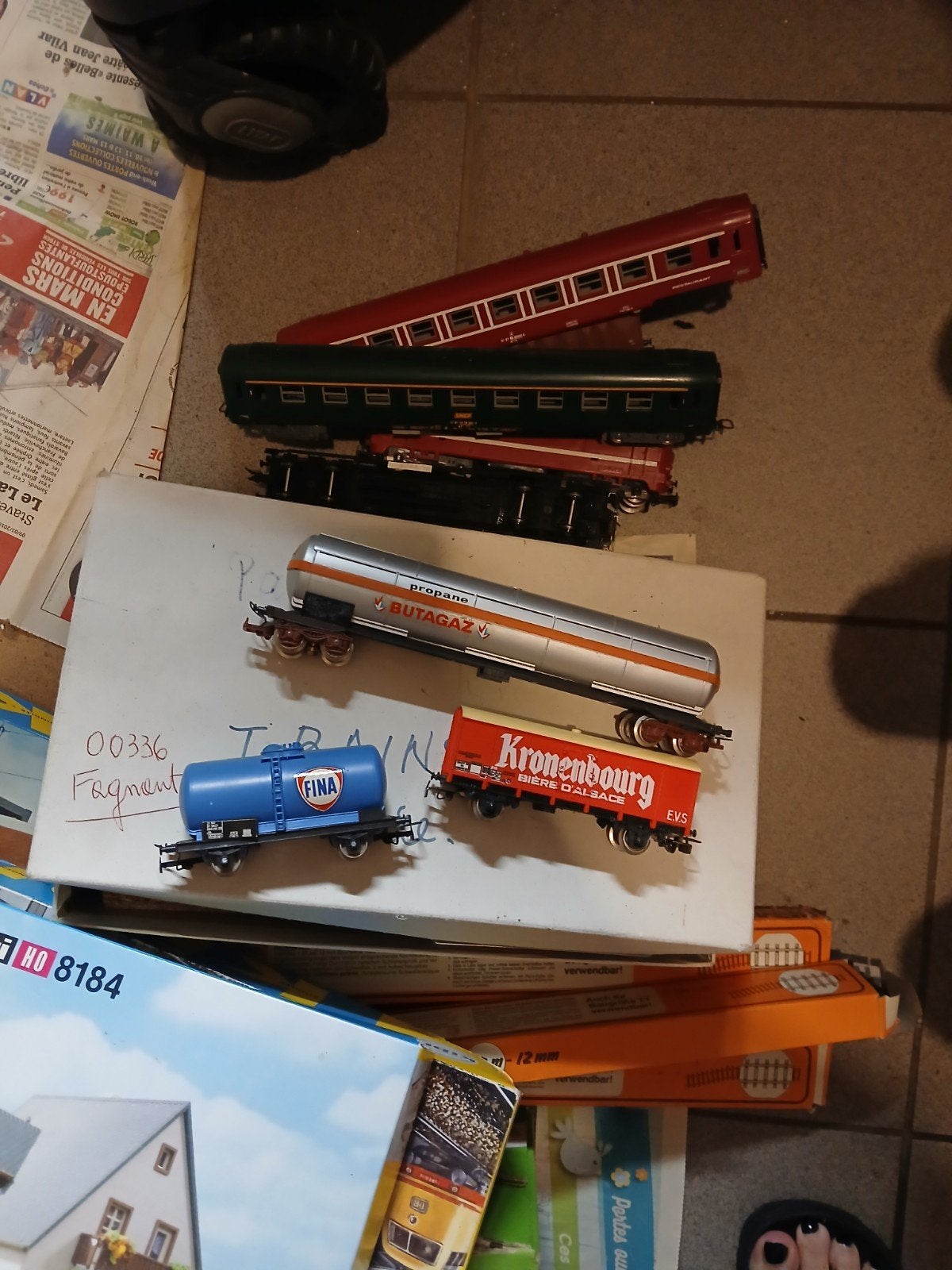 Lot d'éléments divers pour train miniature, rails, voitures, Hobby & Loisirs créatifs, Enlèvement, Utilisé, Rails, Fleischmann