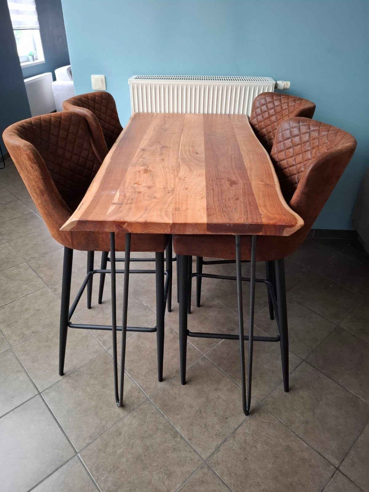 hoge tafel met 4 stoelen, Ophalen, Gebruikt