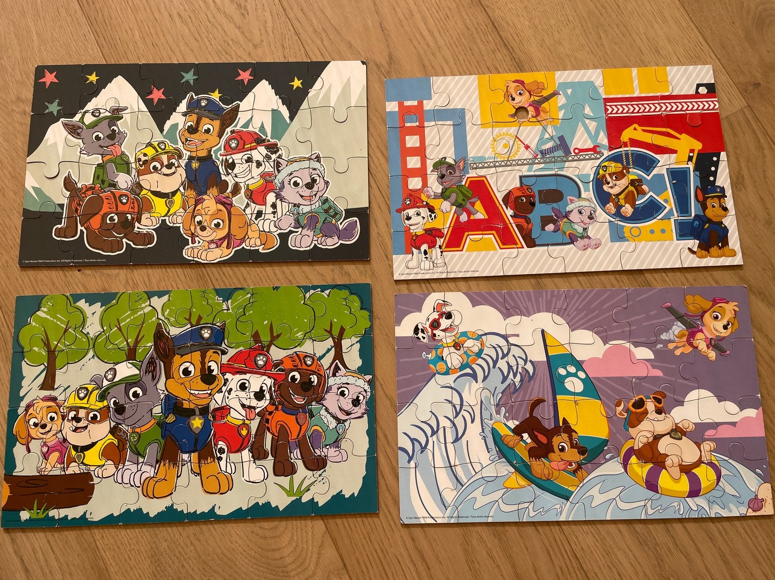 Paw patrol 4 puzzels (24 stukjes), Enlèvement, 10 à 50 pièces, Utilisé