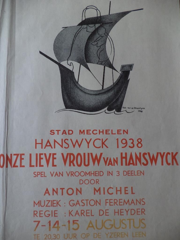 1938 OLV van Hanswyck Mechelen processie Max Van de Woestyne, Antiek en Kunst, Ophalen of Verzenden