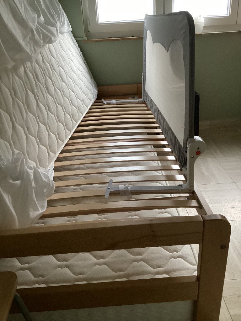 Lit 1 personne 80  200 cm en bois avec sommier relevable, 200 cm, Bois, Une personne, Comme neuf