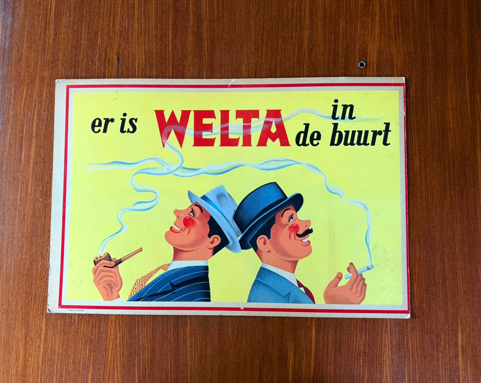 Panneau publicitaire en carton Welta Tabak, Enlèvement ou Envoi, Comme neuf, Panneau publicitaire
