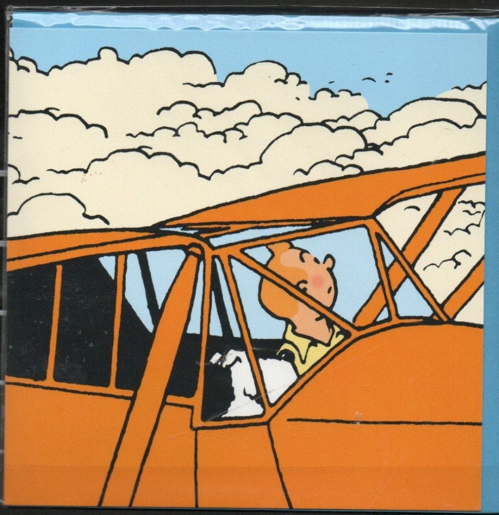 Carte postale double : Tintin - Avion, Enlèvement
