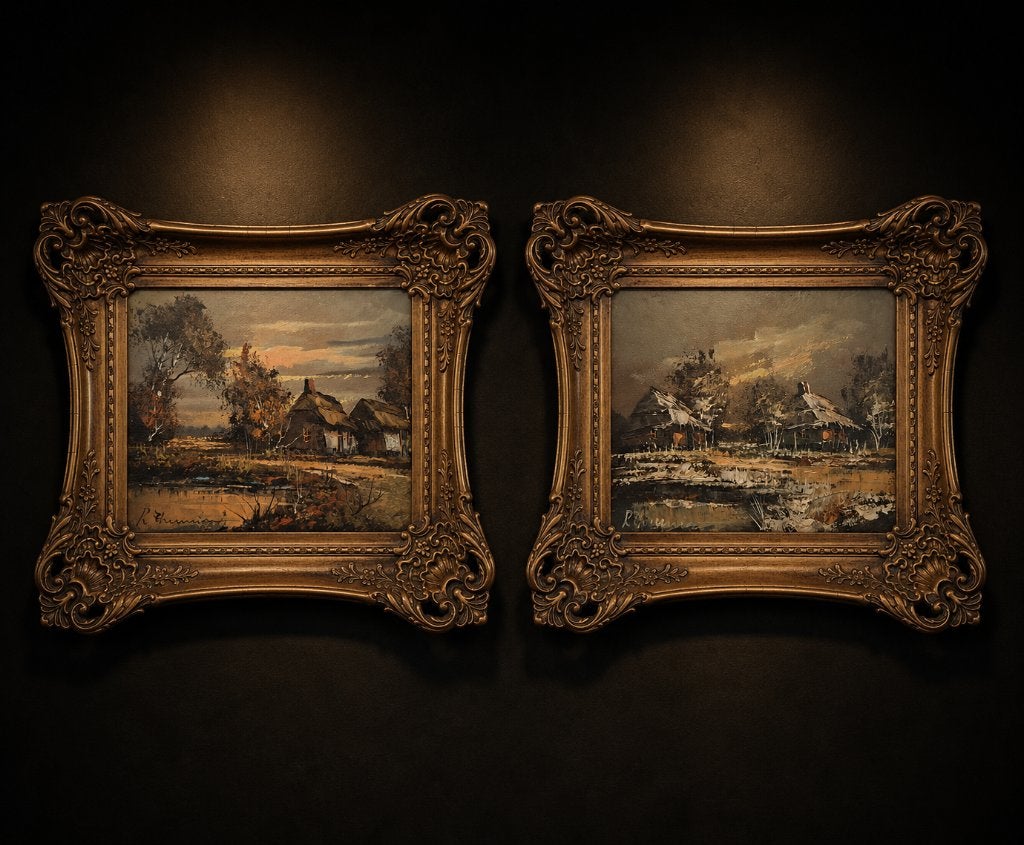 Day & Night, Antiquités & Art, Art | Peinture | Classique, Enlèvement ou Envoi, Peinture à l'huile, Paysage, Toile