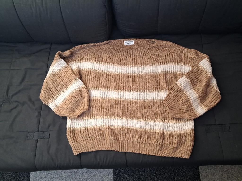 Gestreepte trui L/40, Enlèvement ou Envoi, Taille 42/44 (L), Blanc
