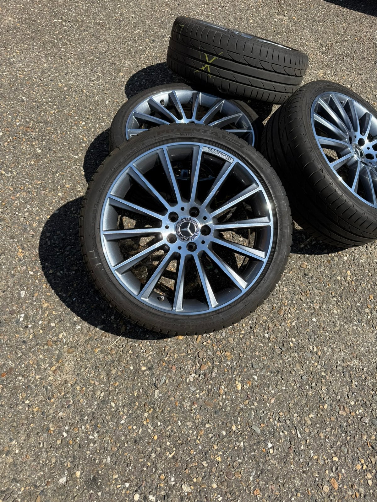 AMG 19 inch zomerbanden C-Klasse W205 Origineel Mercedes, Band(en), Zomerbanden, Ophalen, 19 inch