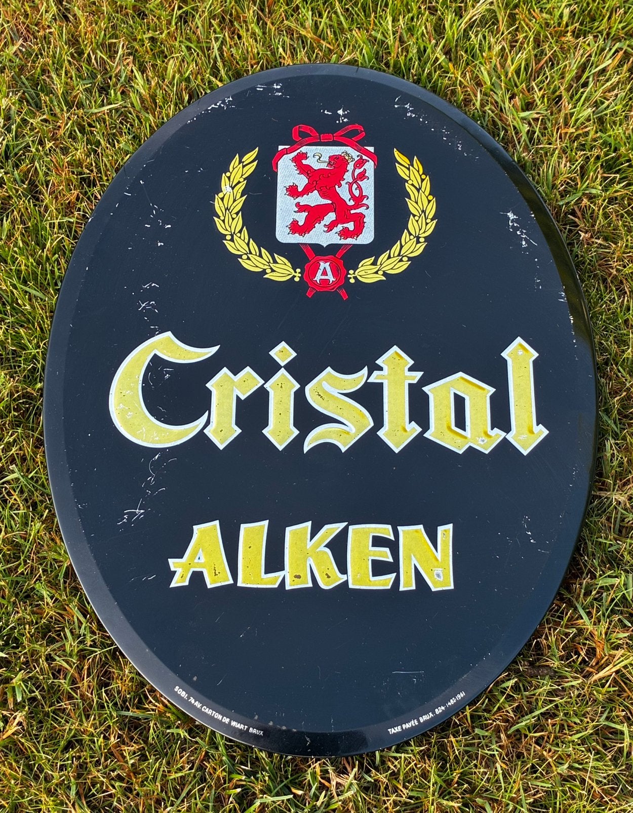 Cristal Alken (1961), Verzamelen, Merken en Reclamevoorwerpen, Ophalen, Gebruikt, Reclamebord