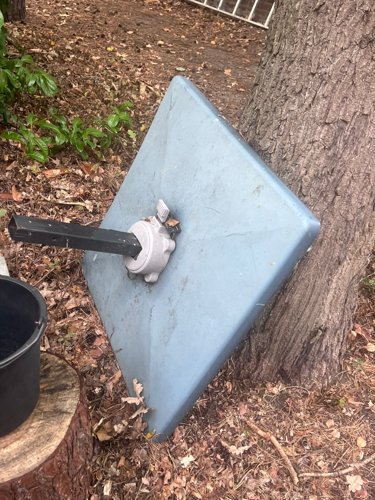 Parasolvoet met 4 wieltjes (rechthoekig parasolpoot), Tuin en Terras, Ophalen, Gebruikt, Minder dan 1 meter, Parasolvoet