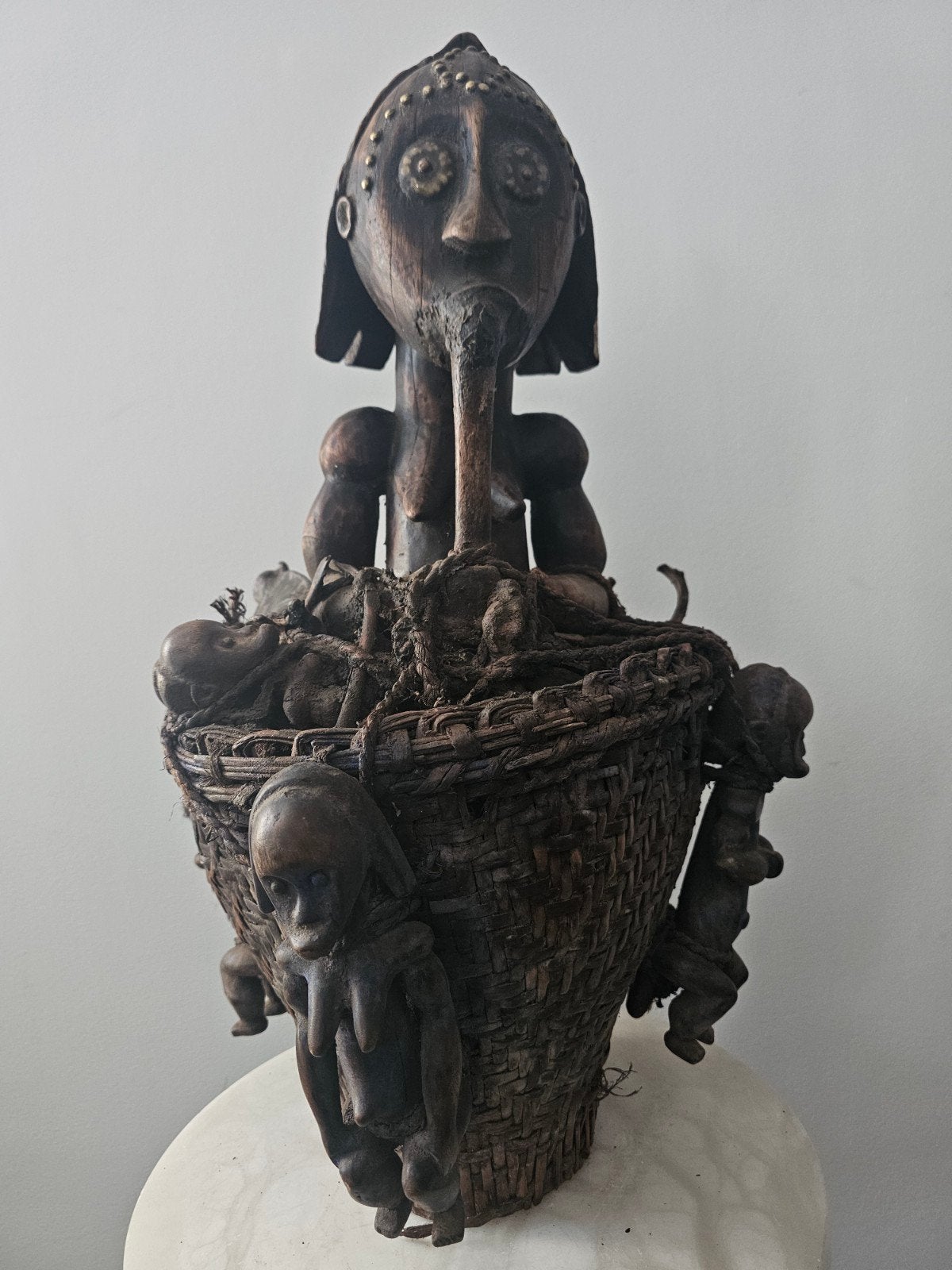 reliquaire Biéri Fang du Gabon. 53cm, Afrique, Enlèvement ou Envoi, Brun, Bois