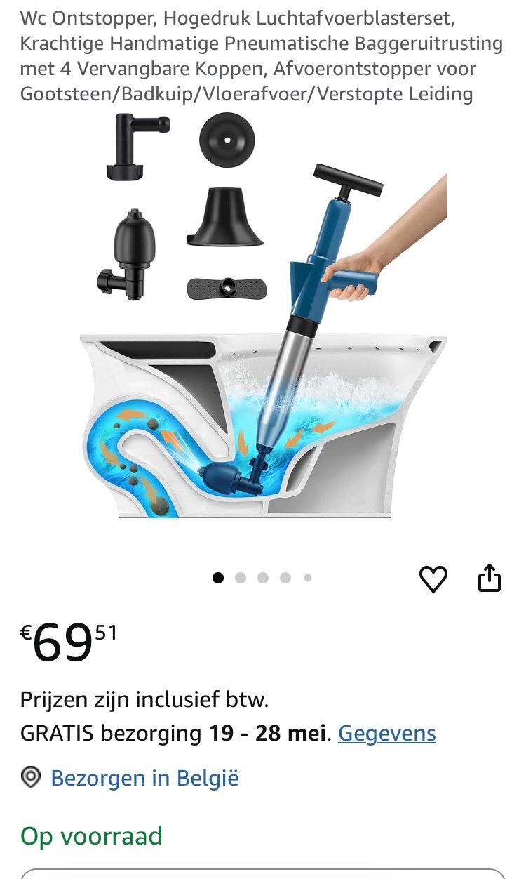 Ontstopper wc en gootsteen, Doe-het-zelf en Bouw, Ophalen