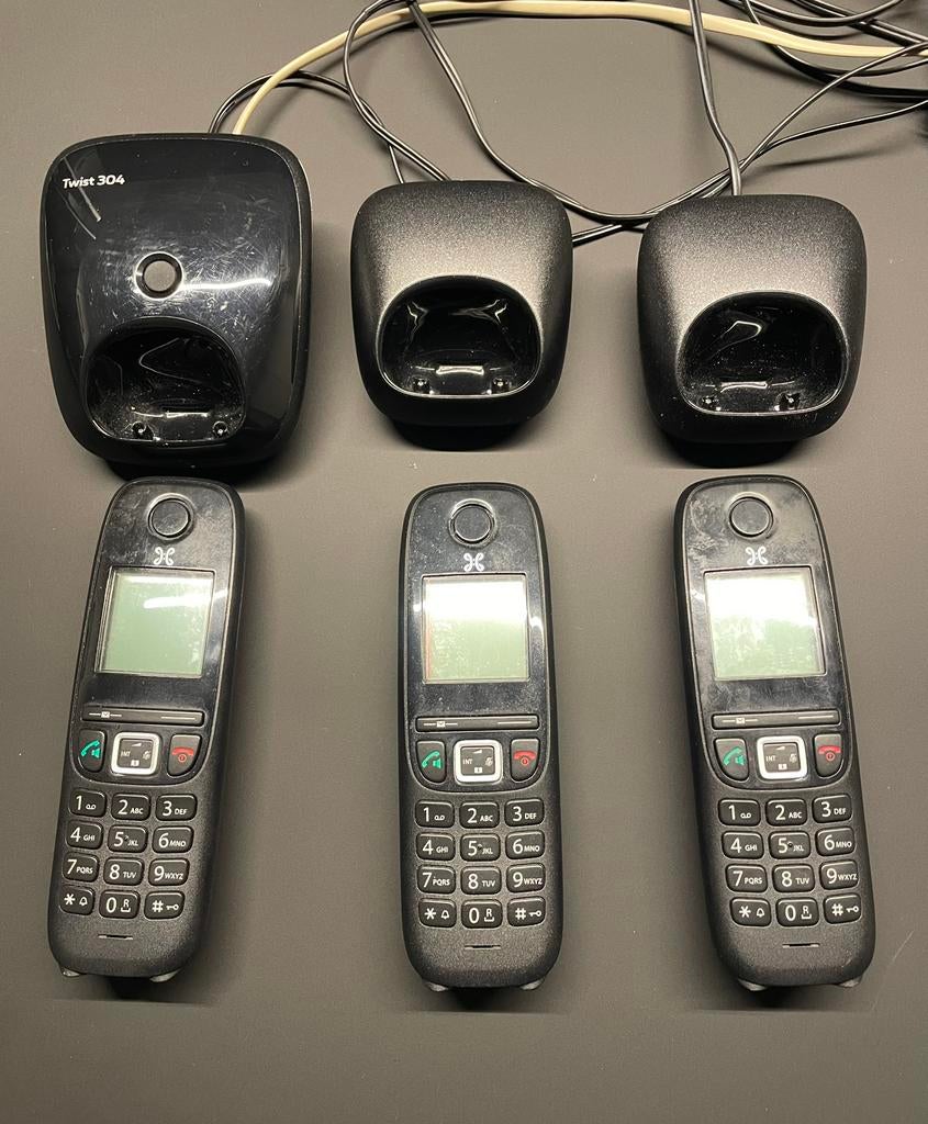 Draadloze telefoons, Telecommunicatie, Vaste telefoons | Handsets en Draadloos, Ophalen, Gebruikt, 3 handsets