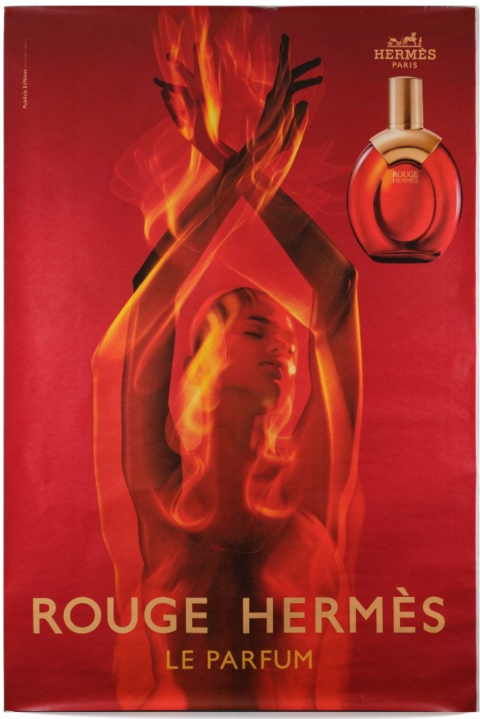 HERMES Rouge le Parfum - Affiche - 170x120 - Menthe, Collections, Enlèvement ou Envoi, Comme neuf, Autres types