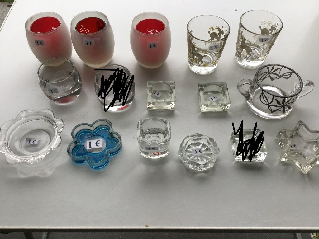 16 photophores (en verre) pour seulement 1 euro, Enlèvement ou Envoi, Comme neuf