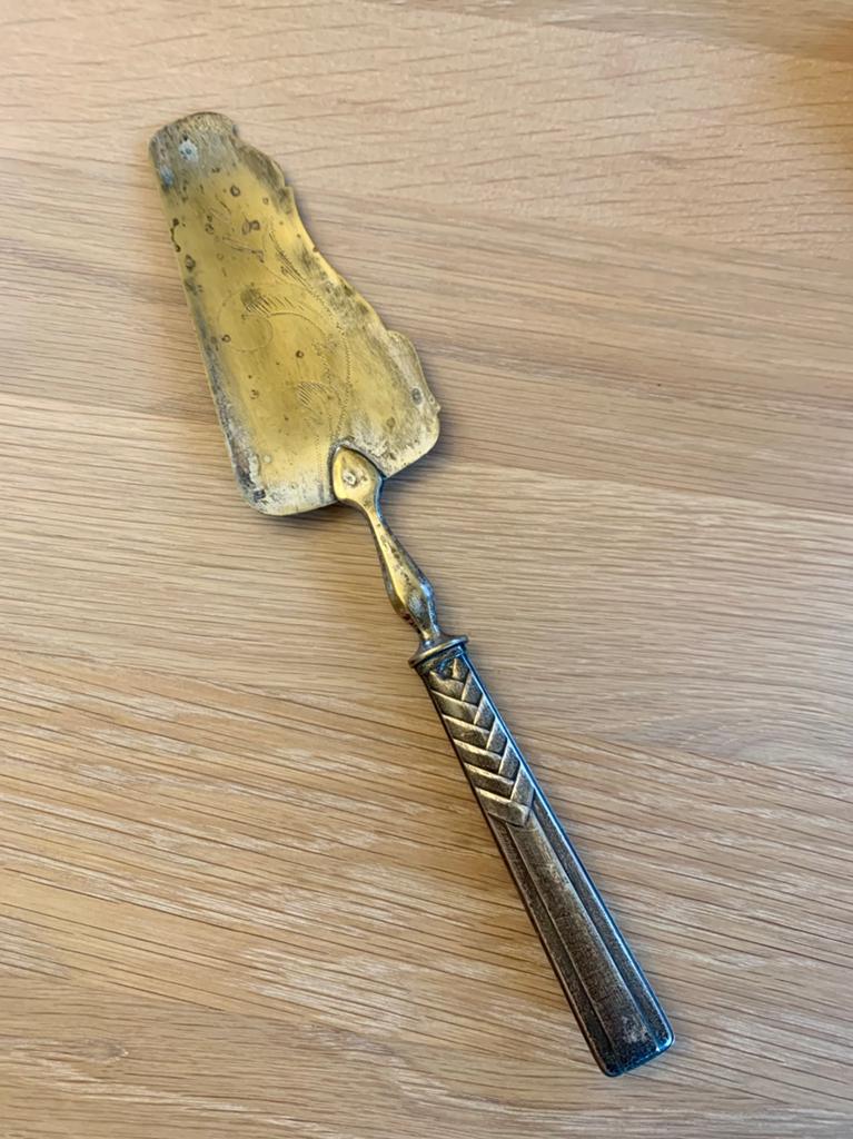 Antieken taartschep zilver verguld, Antiek en Kunst, Ophalen of Verzenden