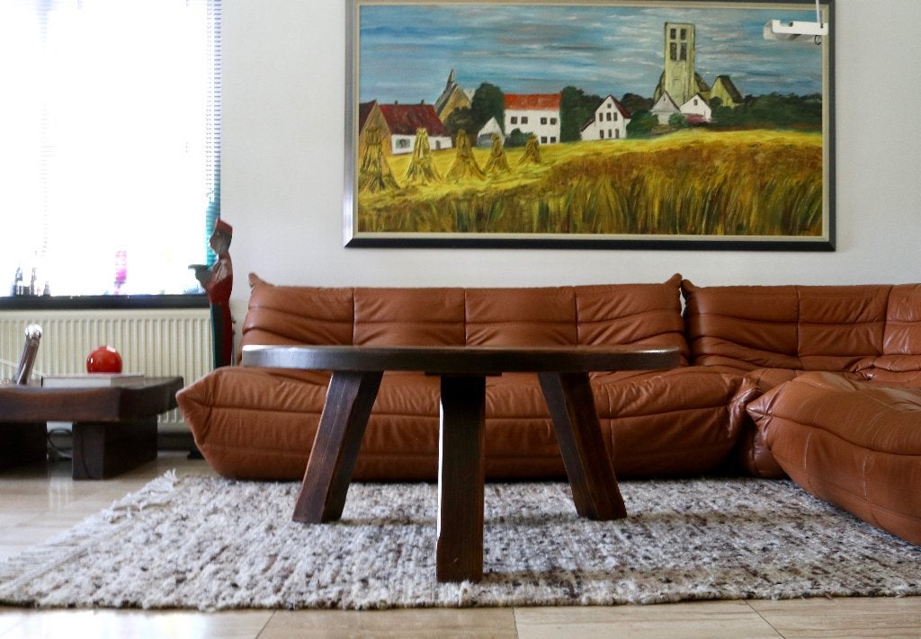 Vintage Brutalist Salon tafel - Houten MidCentury Salontafel, Ophalen
