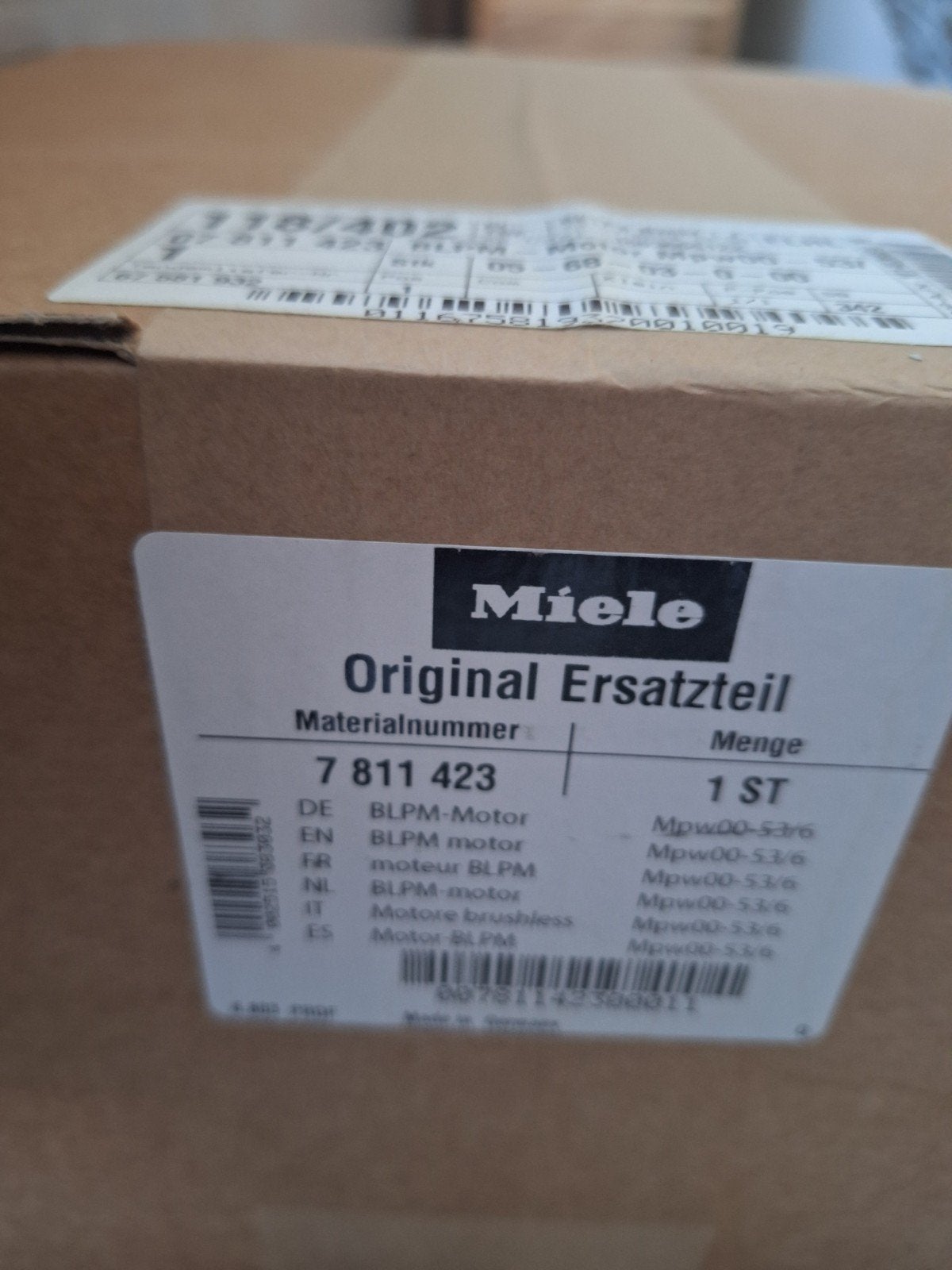MIELE wasmachine motor Mpw 00 53/6 onderdeelnummer 7811423, Enlèvement