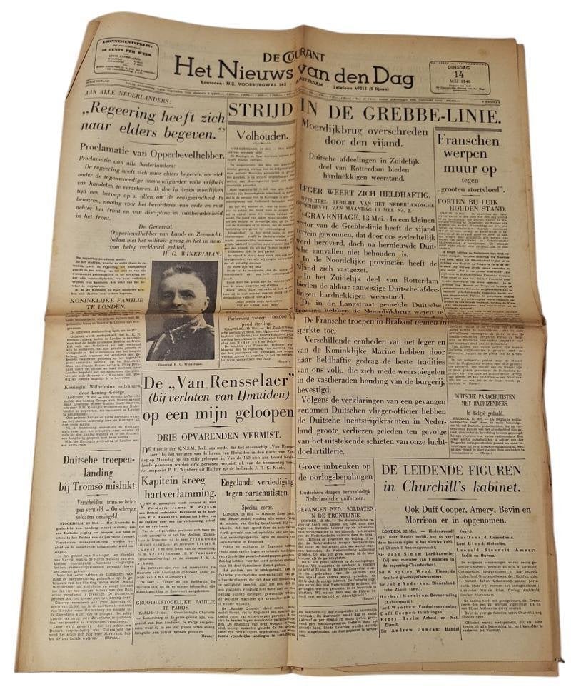 nederlandse ww2 krant  van 14 mei, Verzamelen, Militaria | Tweede Wereldoorlog, Ophalen of Verzenden
