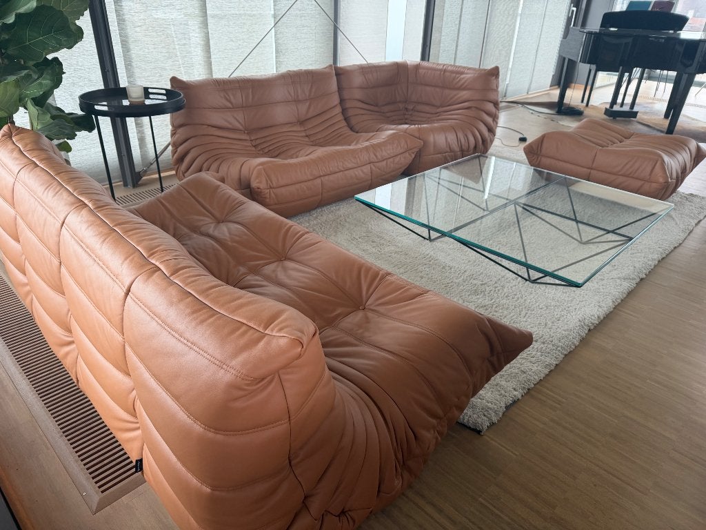 Togo ligne roset, Huis en Inrichting, Ophalen of Verzenden, Zo goed als nieuw, Leer, Retro vintage design