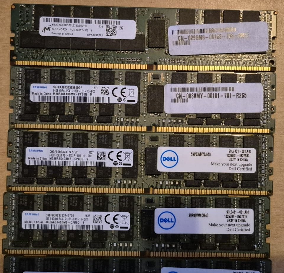 3 x 64 GB DDR4/PC4 2133 MHz ECC (voor server!), Computers en Software, Server, DDR4, Ophalen of Verzenden, Zo goed als nieuw