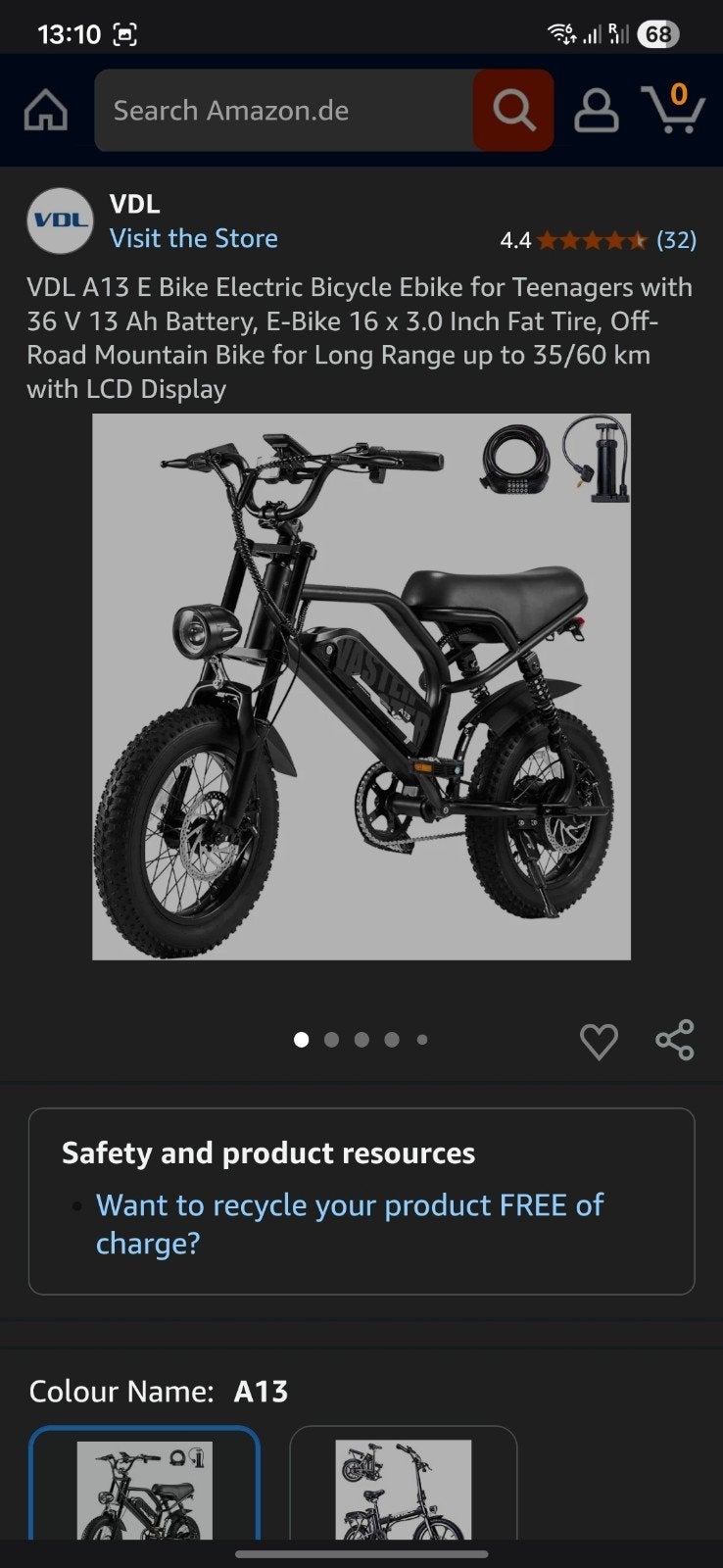 E bike VDL A13, Ophalen, Zo goed als nieuw