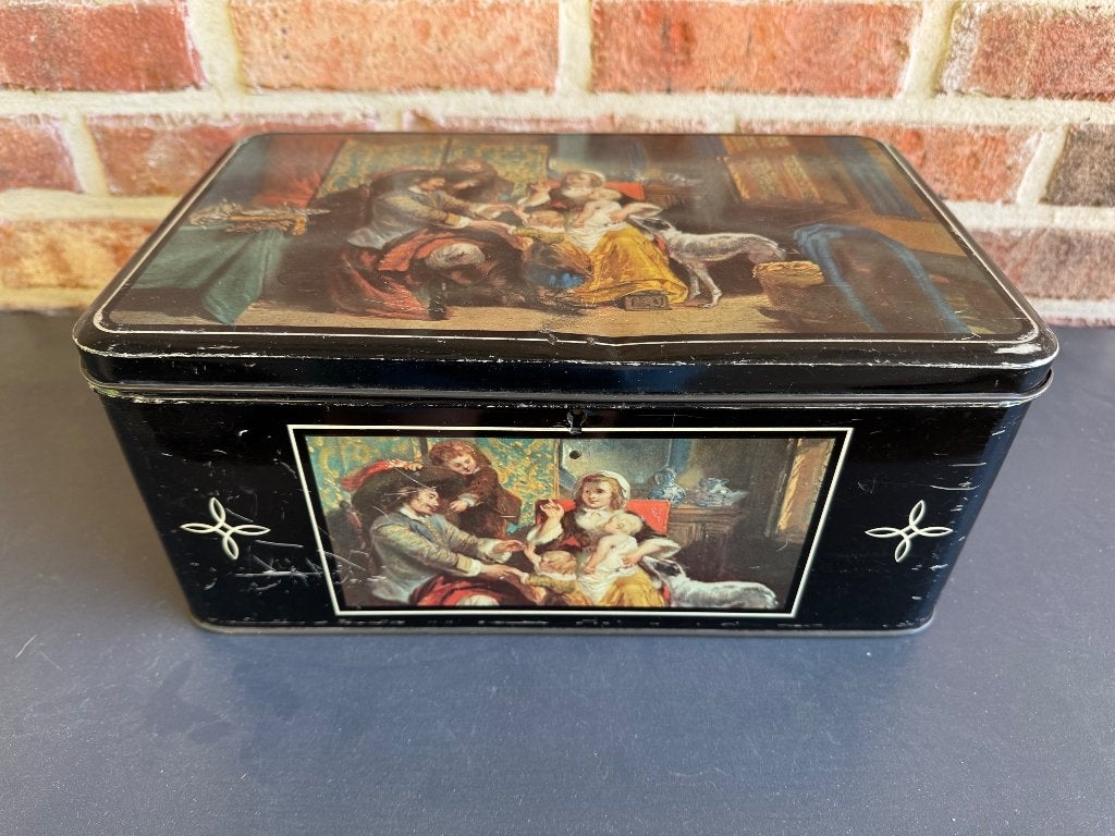 Metalen decoratieve doos, Ophalen, Vintage, Gebruikt, Meerkleurig