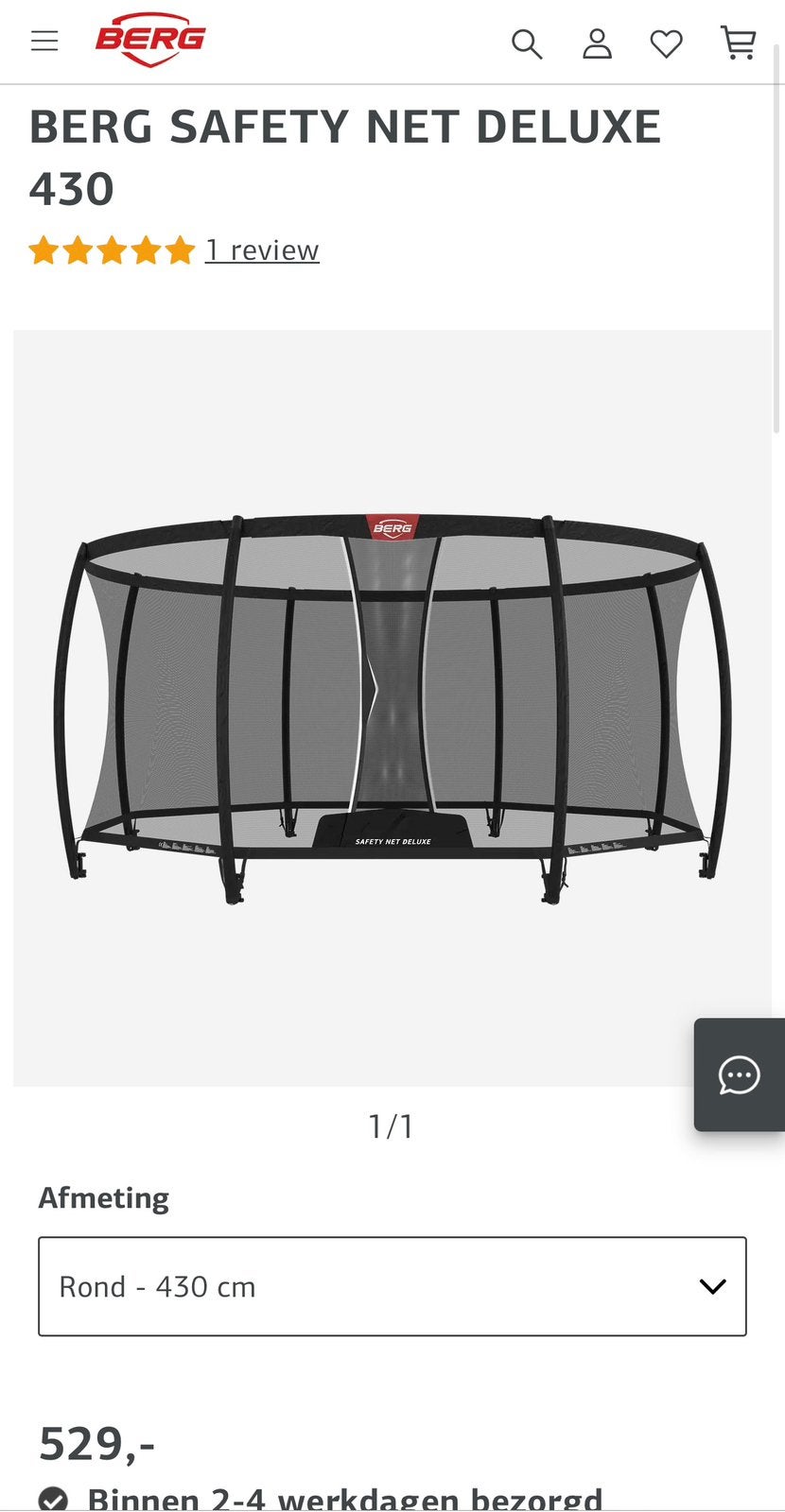 Berg deluxe safety net 430, Kinderen en Baby's, Speelgoed | Buiten | Trampolines, Ophalen, Gebruikt