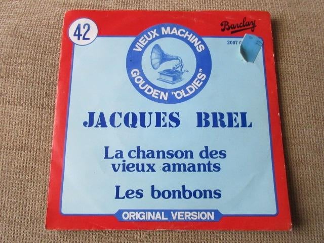 Vynils 45t Jacques Brel La chanson des vieux amants - Les bo, CD & DVD, Enlèvement ou Envoi, Single, Utilisé, Pop