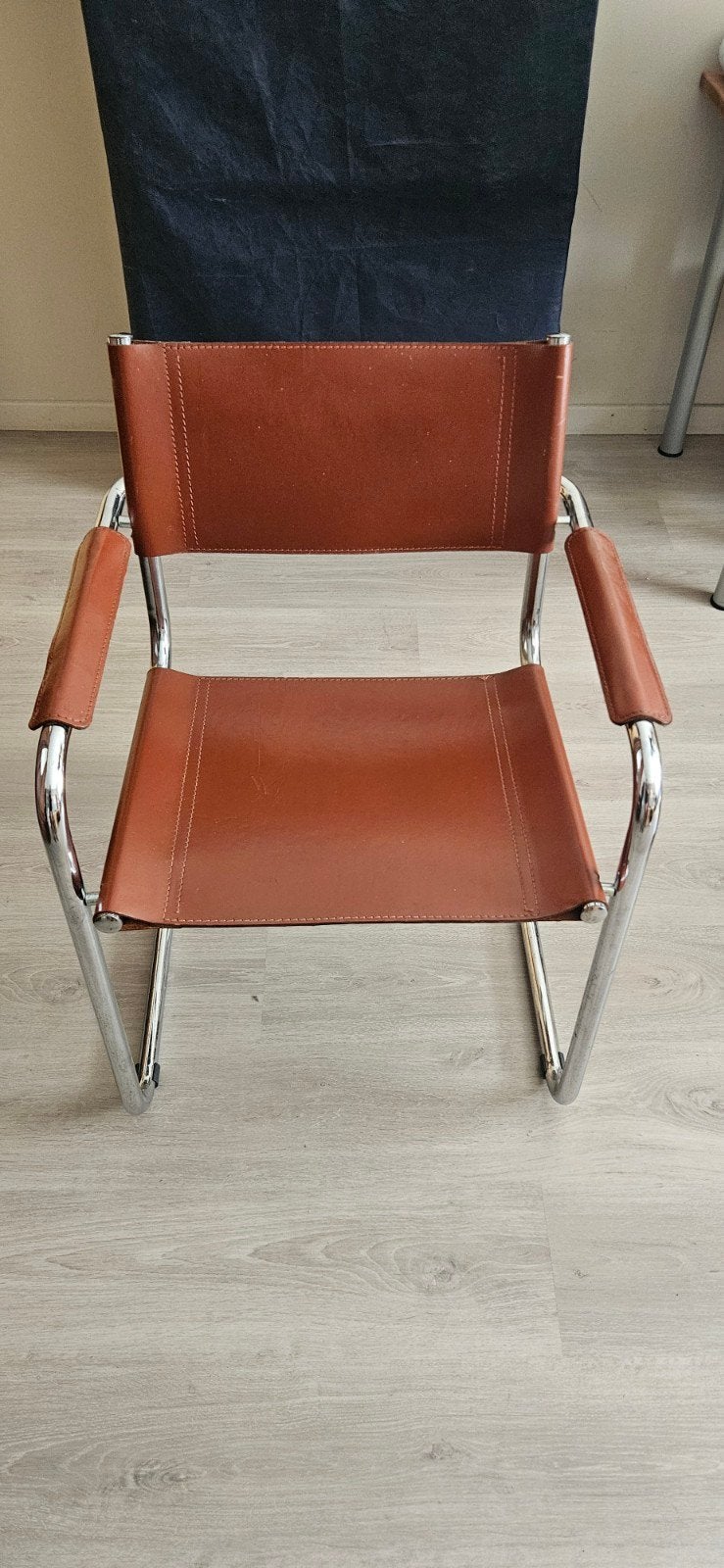 vintage stoelen cognac met buisframe, Ophalen