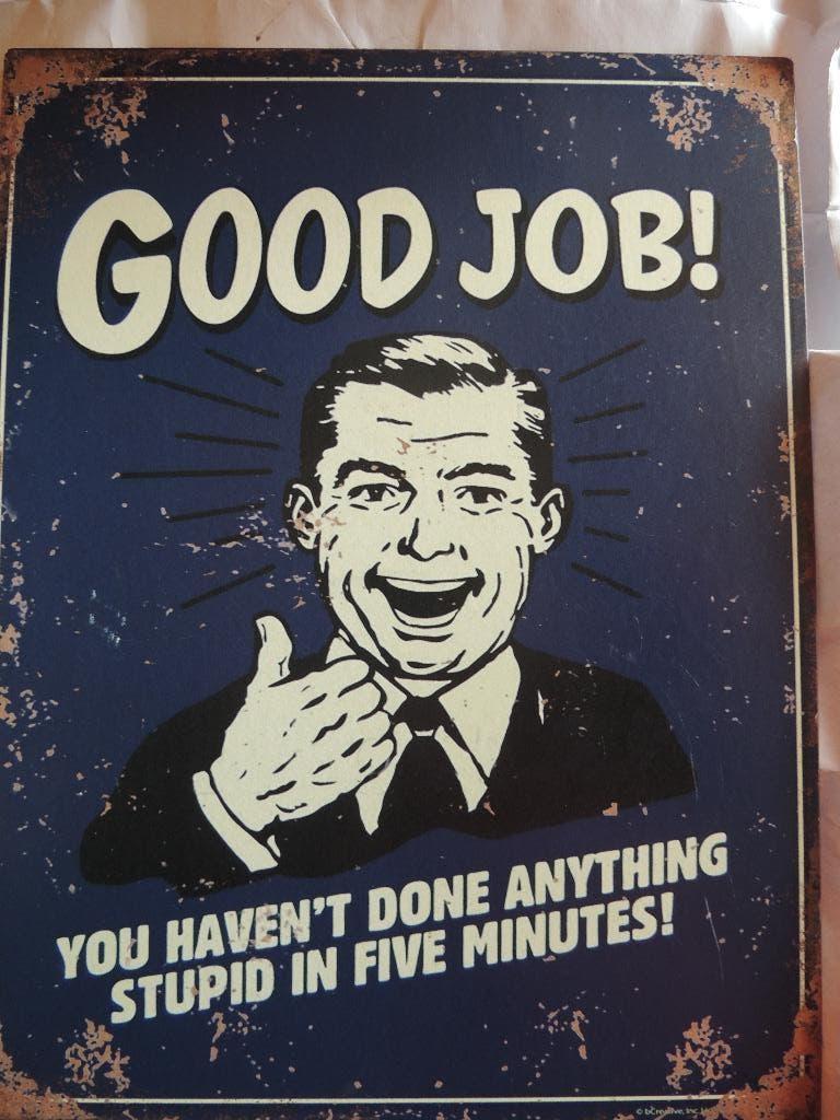 metalen wanddecoratie "good job", Ophalen, Zo goed als nieuw