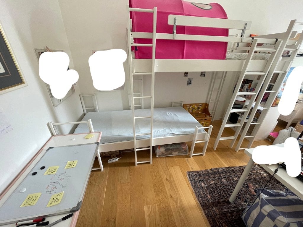 Lits superposés + bureau - modèle orginal Vibel (Paris), 90 cm, 180 à 200 cm, Enlèvement, Utilisé