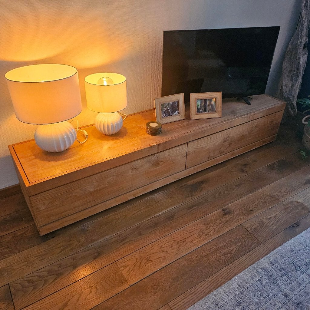 Meuble TV en teck, Teck, 25 à 50 cm, 200 cm ou plus, Moins de 100 cm
