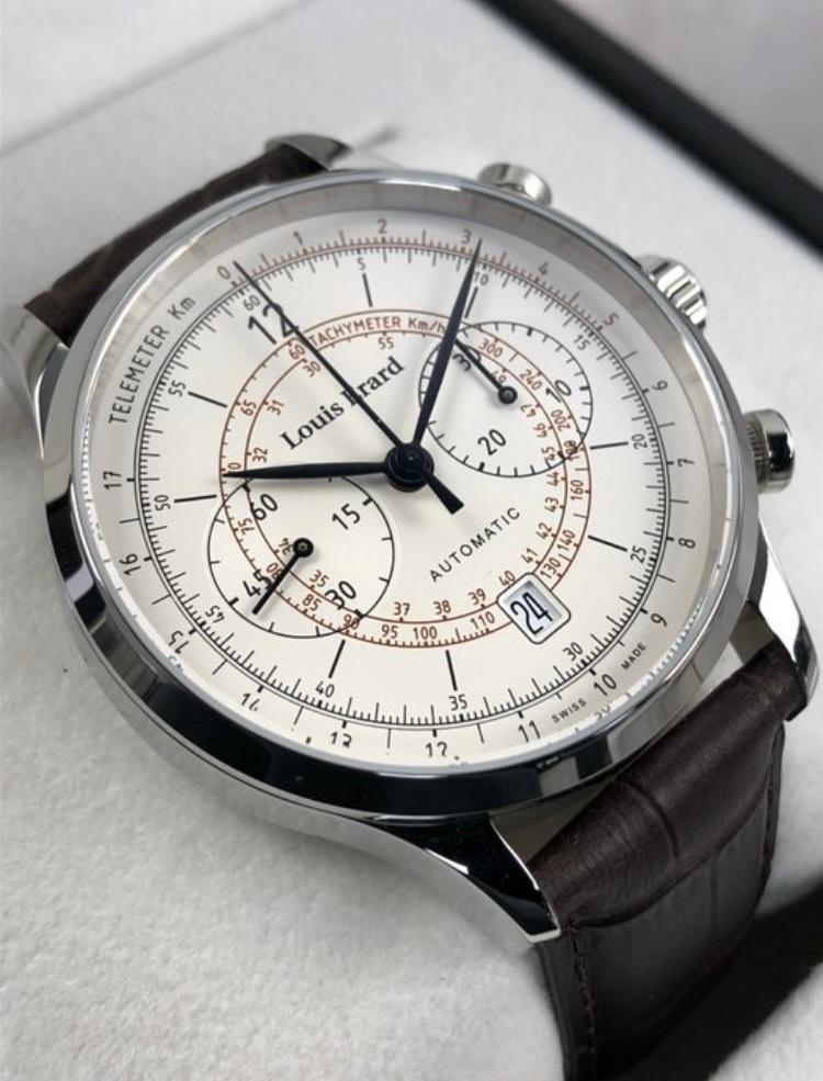 Louis Erard - 1931 Chronograph Vintage Telemeter Automatic, Montre-bracelet, Autres marques, Cuir, Enlèvement