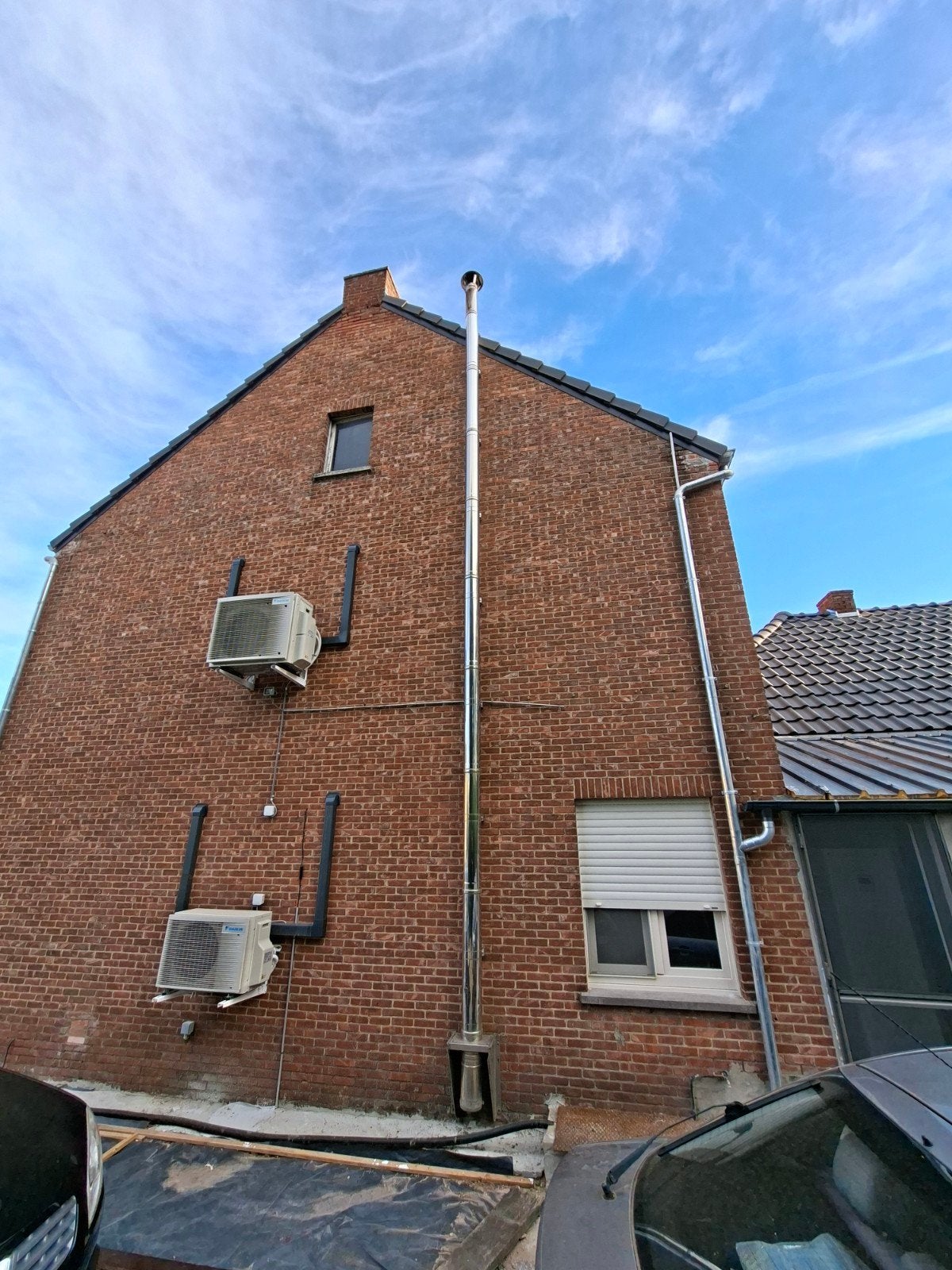 pellet kachel schouw zo goed als nieuw 1000 euro, Doe-het-zelf en Bouw, Ophalen, 5 meter of hoger