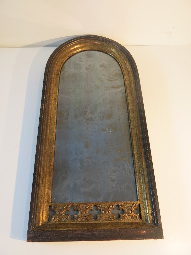 Miroir en arc antique avec cadre doré et patine unique, Enlèvement ou Envoi, Comme neuf