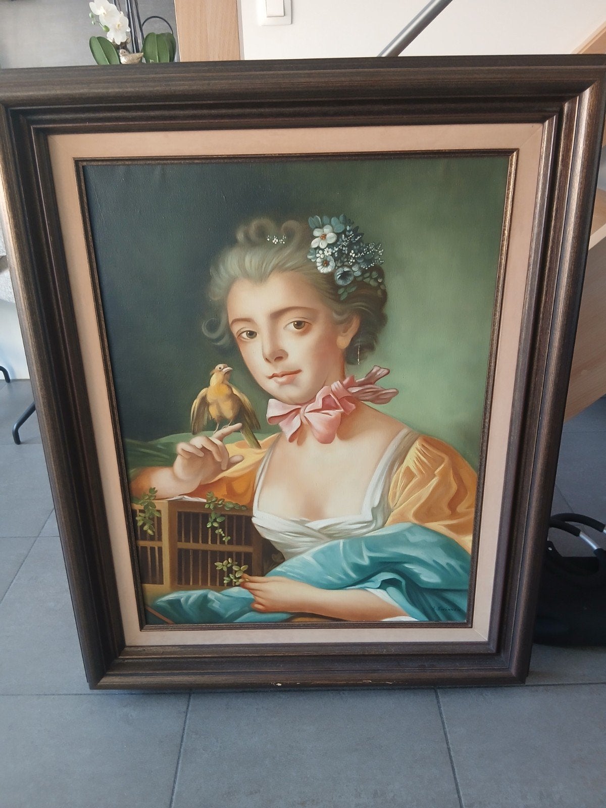 schilderij vrouw a. swinnen, Antiek en Kunst, Ophalen of Verzenden