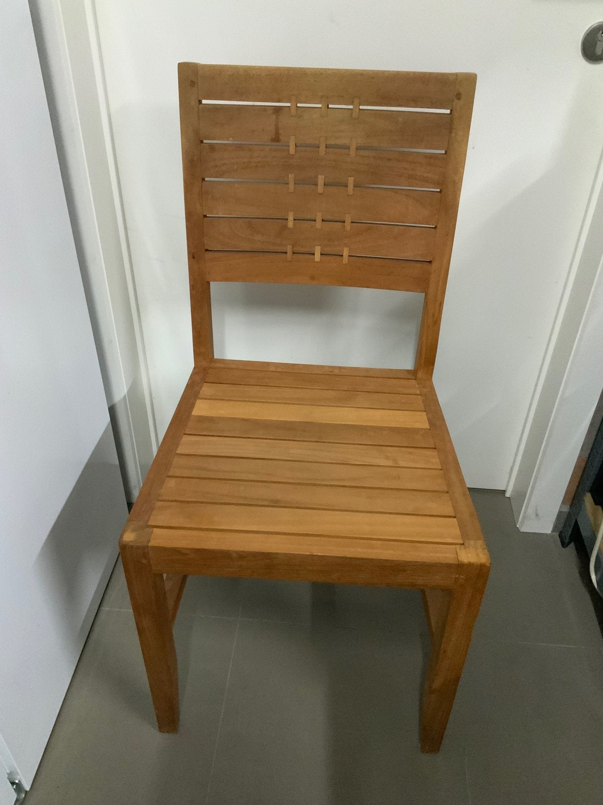 Teak stoelen, Huis en Inrichting, Stoelen, Ophalen, Zo goed als nieuw
