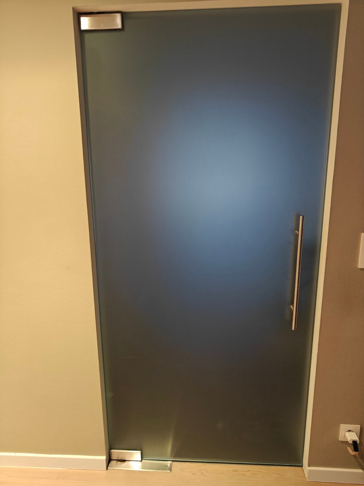 Pivotdeur melkglas 97*203, Doe-het-zelf en Bouw, Ophalen, Gebruikt