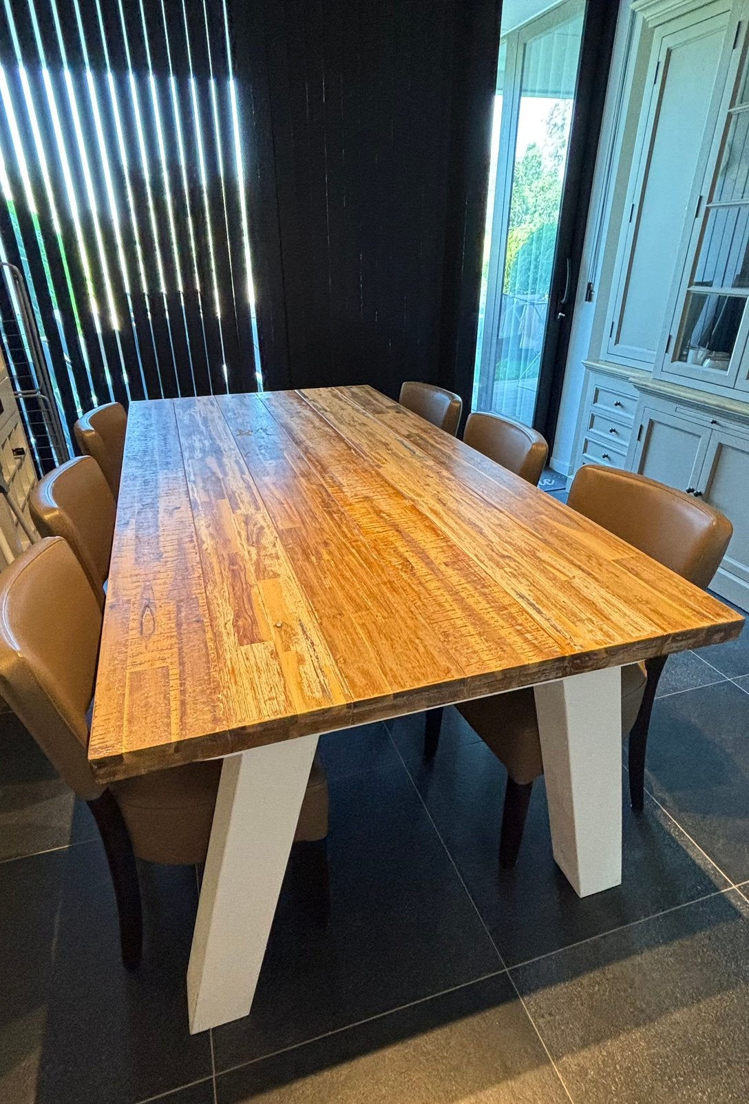 Eettafel, Huis en Inrichting, Tafels | Eettafels, Ophalen, Gebruikt, 100 tot 150 cm, 200 cm of meer