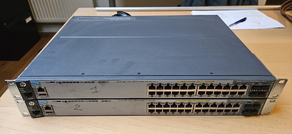 2x SWITCH POE 24P HP 2920-24G + 3 modules 10Gb + 2 Stack, Ophalen, Gebruikt