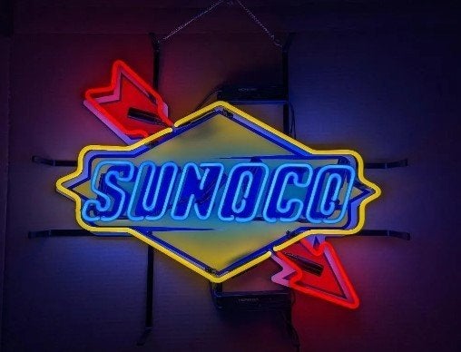 Sunoco neon & veel andere USA decoratie neons garage mancave, Ophalen of Verzenden, Nieuw, Lichtbak of (neon) lamp