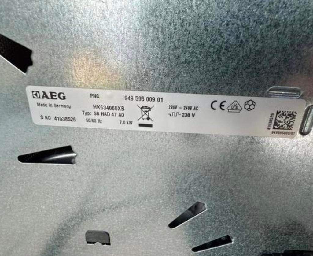 Taque électrique AEG, Ophalen, Gebruikt, Elektrisch, 4 kookzones